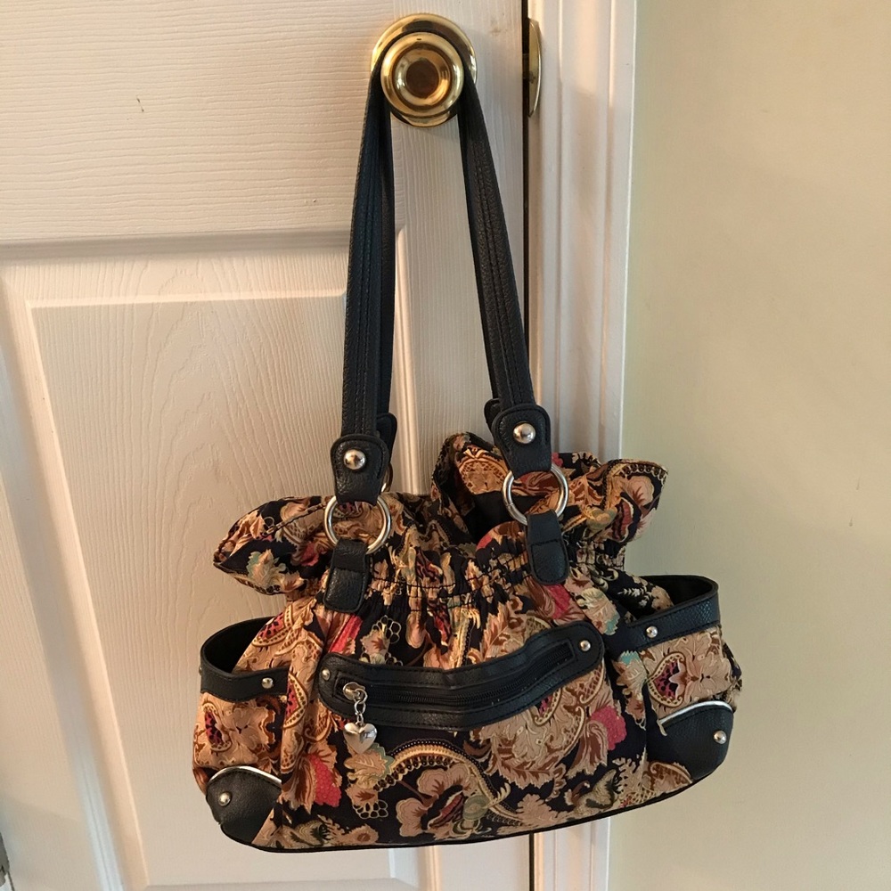 Wilson Leather Floral Fabric Handbag